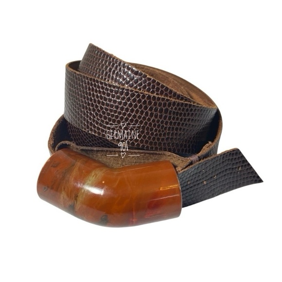 80s Miss Ellen Ruth Levy NYC Vintage Enamel Copper Snakeskin Belt main image 13